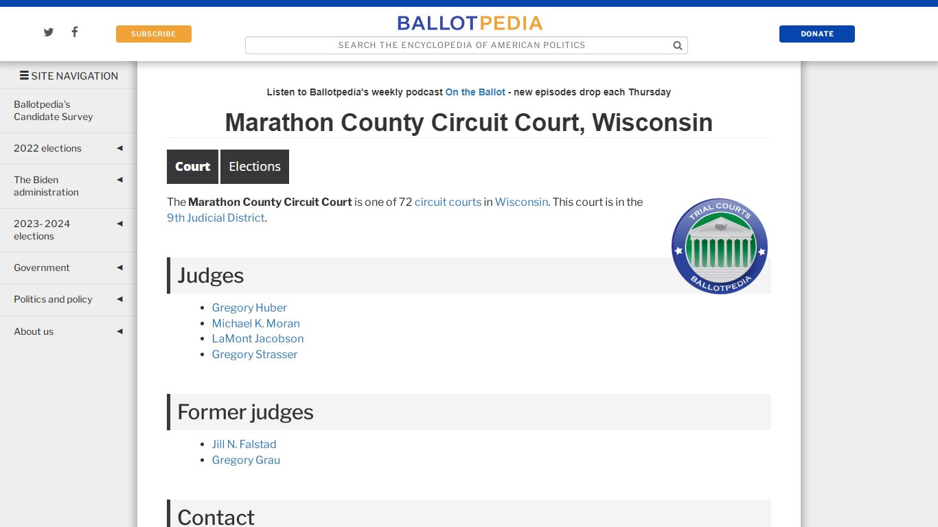 Marathon County Circuit Court, Wisconsin - Ballotpedia